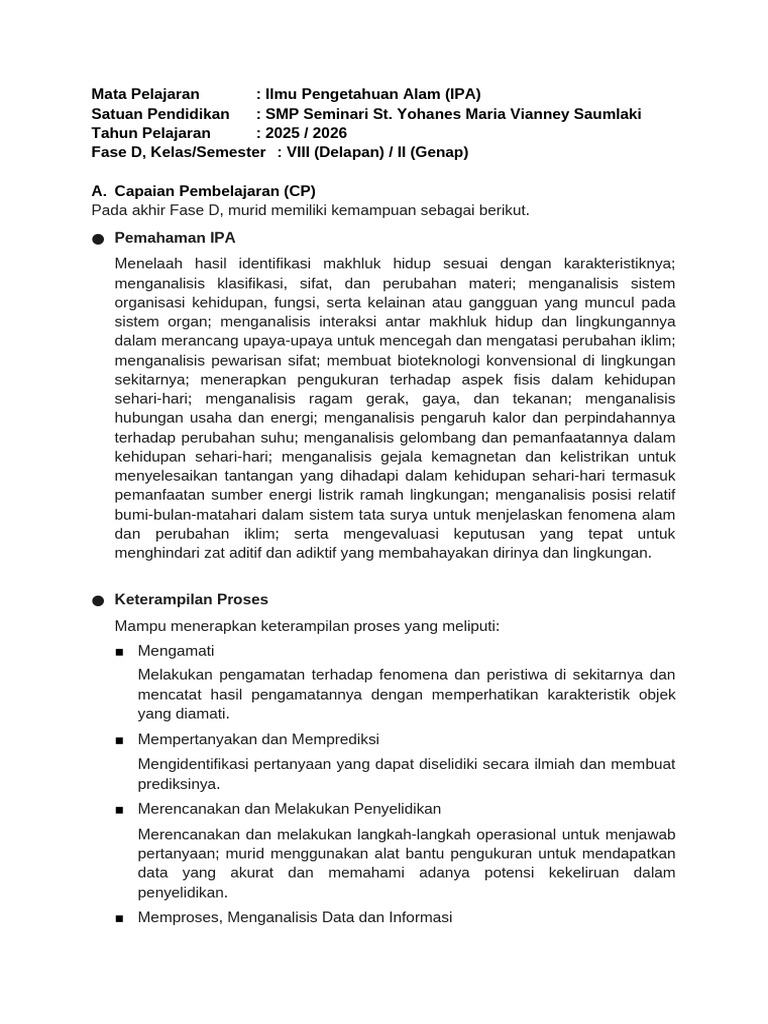 CP Dan TP Bio Kls Viii - 113114 | PDF
