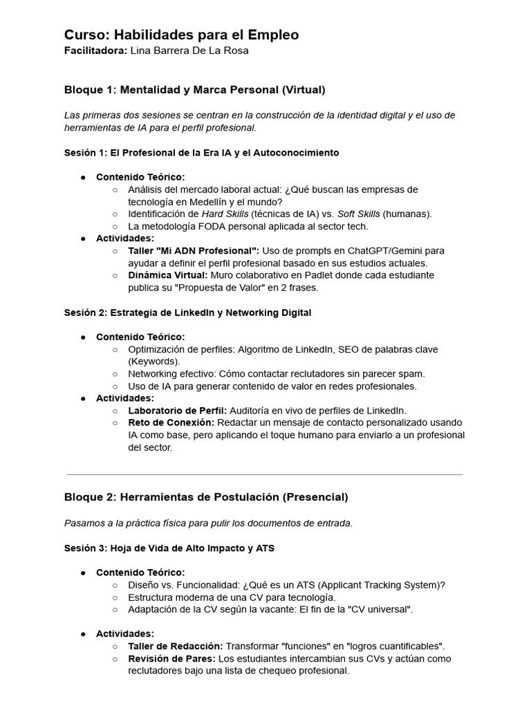 Habilidades para El Empleo | PDF | Inteligencia artificial ...