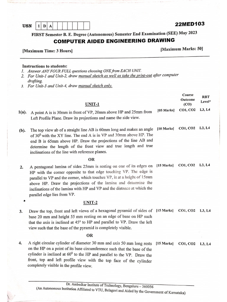 CAED Question Papers | PDF