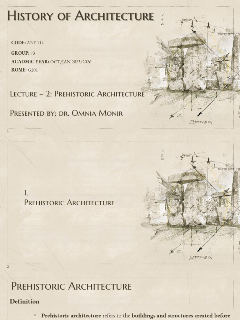 Lecture 2 - Prehistoric Architecture | PDF | Stone Age | Paleolithic