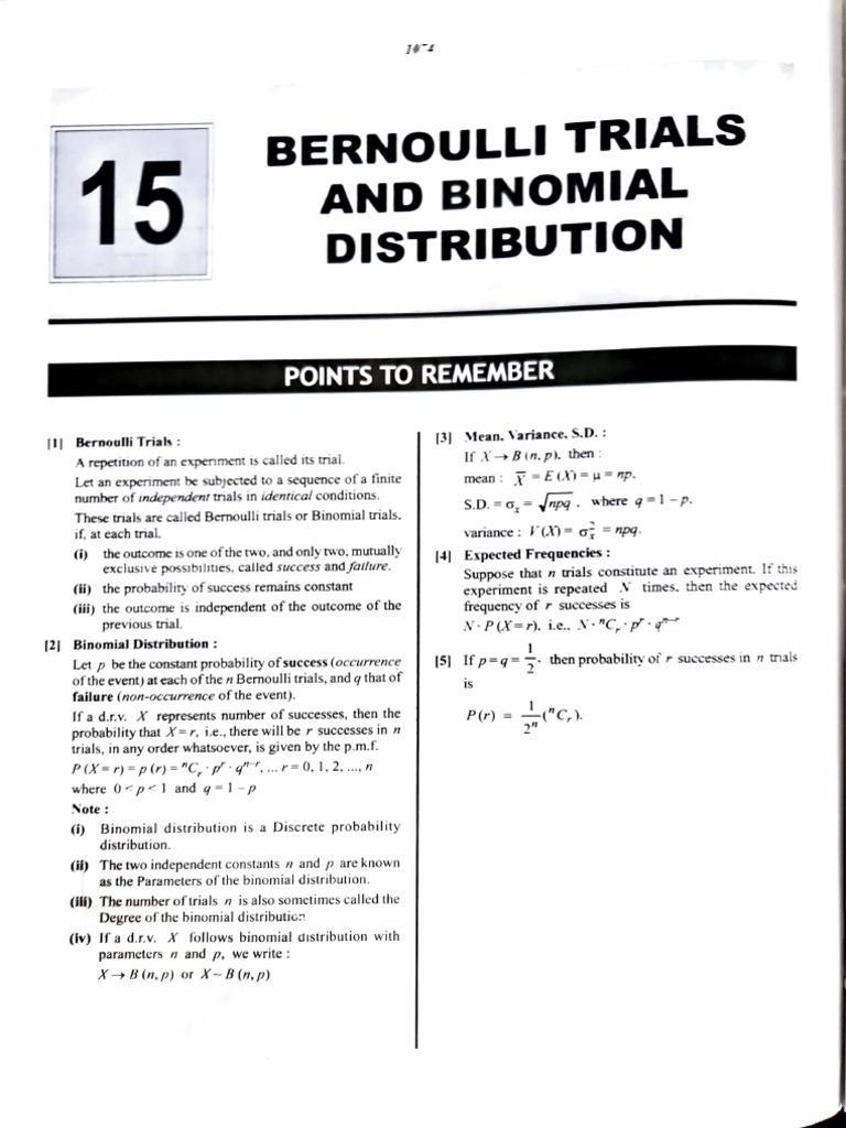 Bernoulli Trials and Binomial Distribution | PDF | Mathematical ...