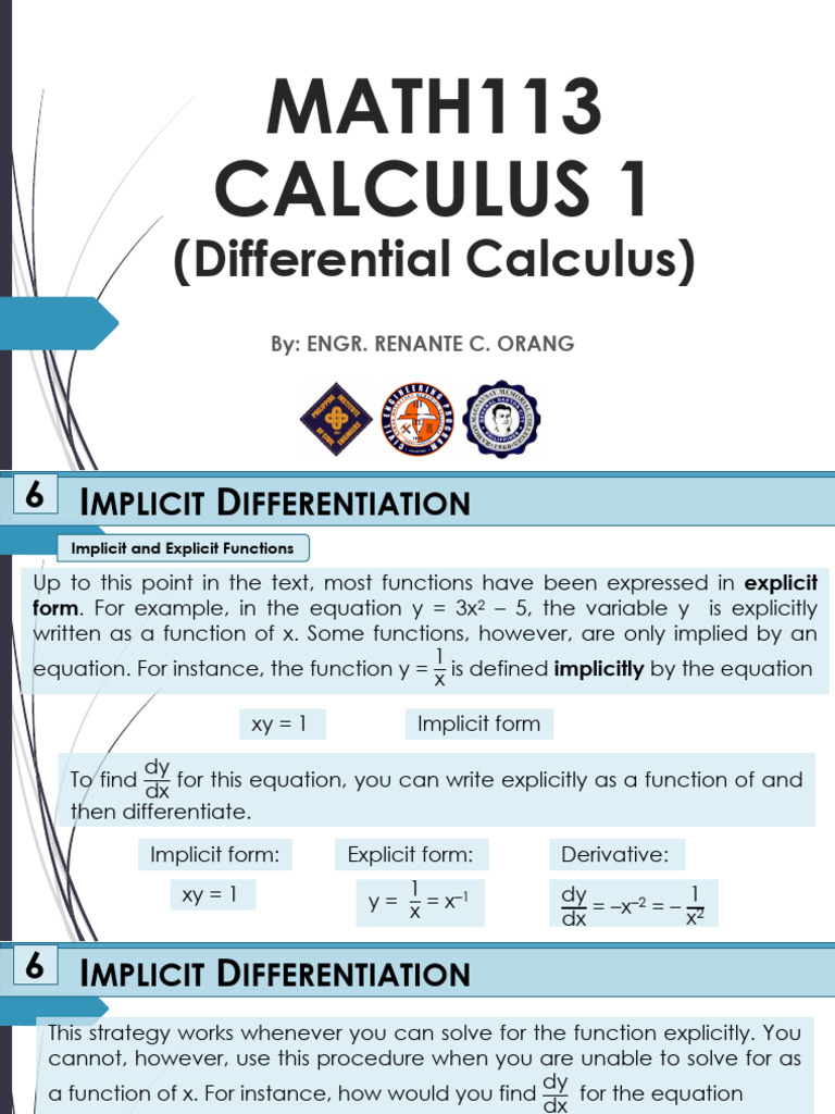 Math113 Differential Calculus Midterm Day 1 2023 2024 | PDF | Function ...