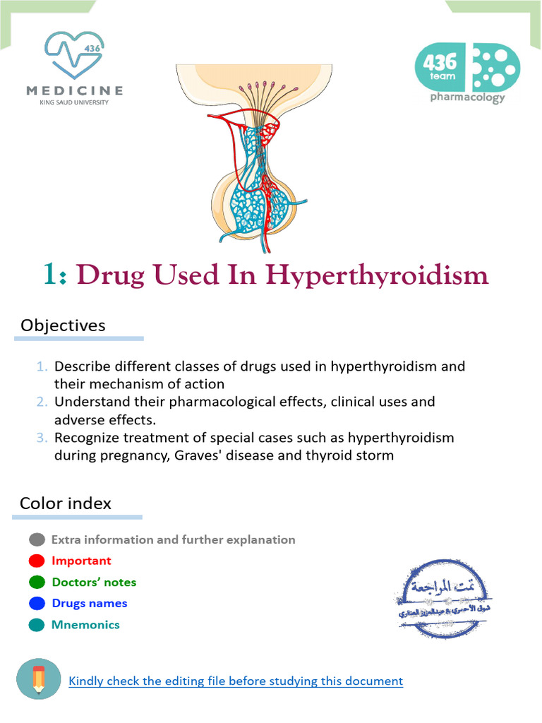 1 - Drugs Used in Hyperthyroidism | PDF | Thyroid Stimulating Hormone ...