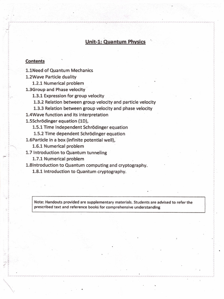 Unit 1 QPnotes | PDF