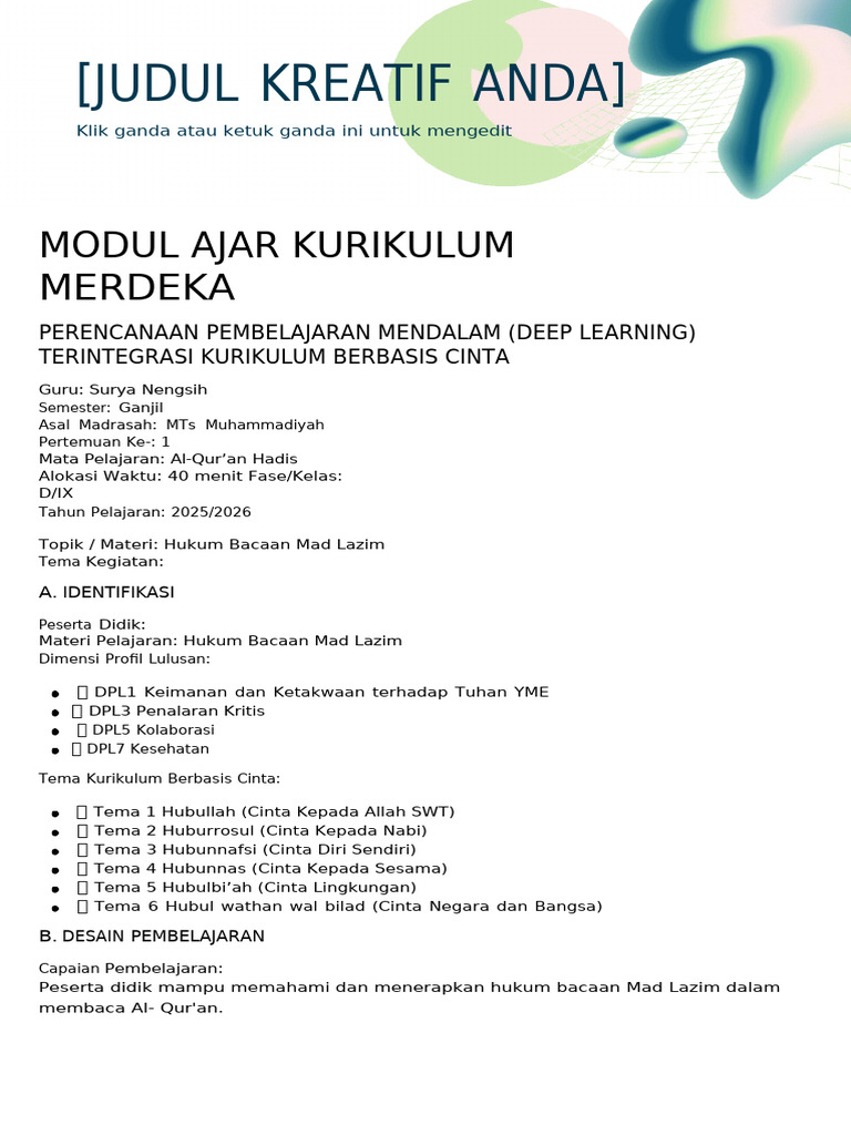 Modul Ajar Kurikulum Merdeka | PDF
