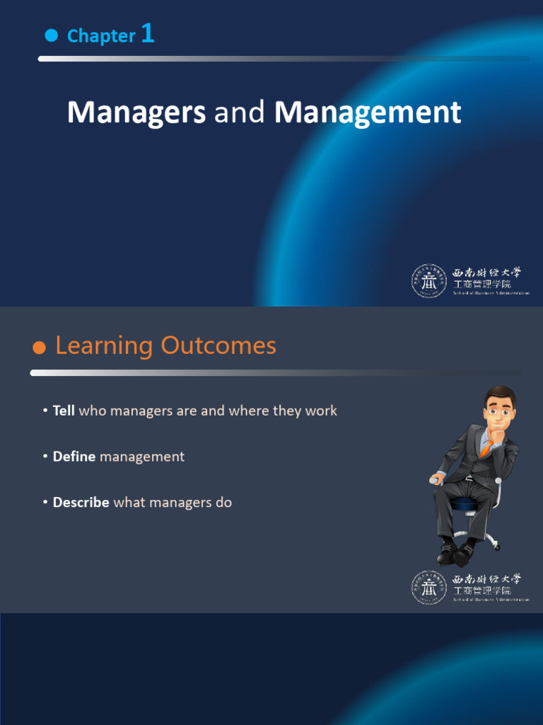Chapter 1 Managers and Management （学生版）-副本 | PDF | Business