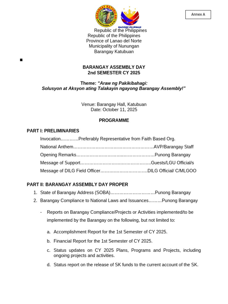 Annex A - Programme Template | PDF