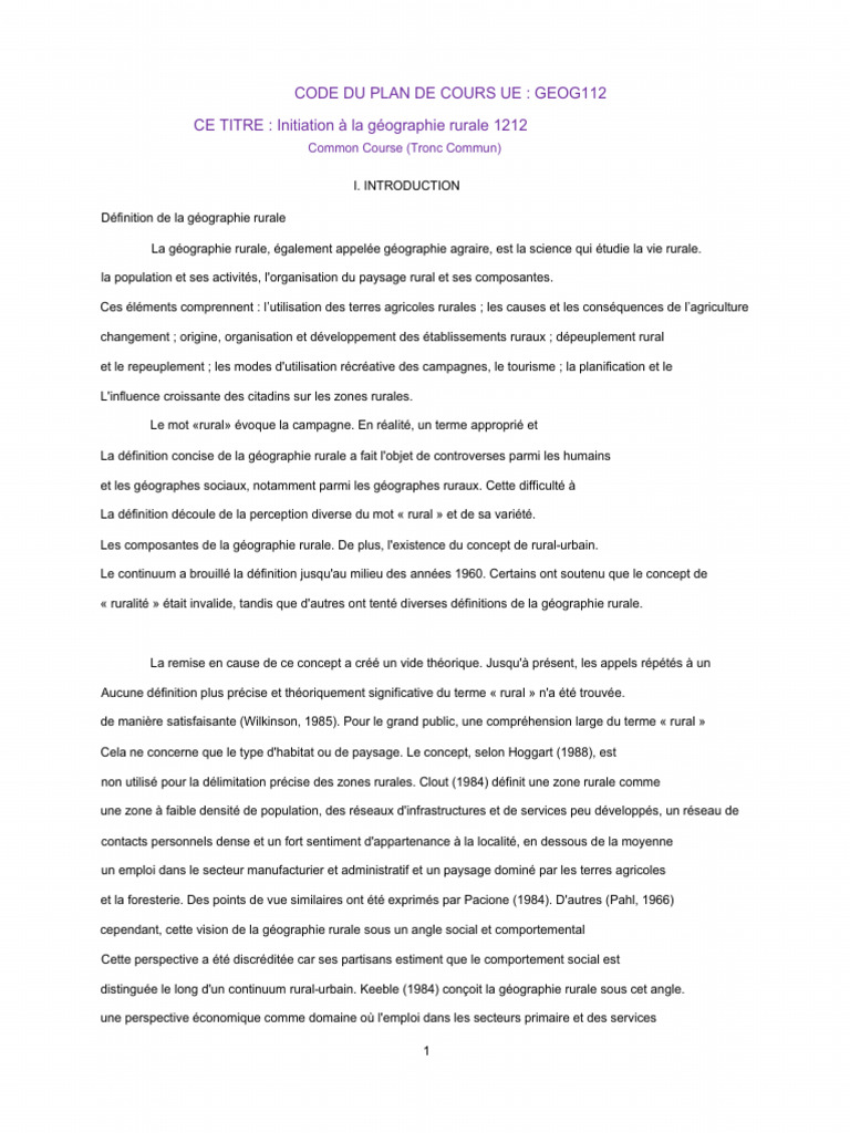 Document Traduit | PDF | Zone rurale | Géographie
