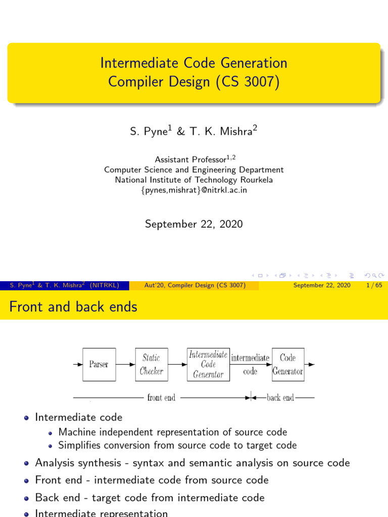 7 Intermediate Code Generation | PDF | Control Flow | Compiler