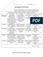 Spring Regents Rubric