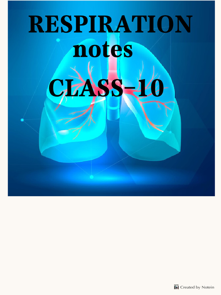 Respiration (Mks Notes) For CLASS-10 - PDF | PDF