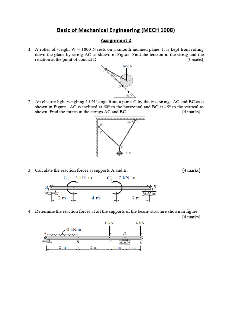 Basics of ME - Assignment 2 - 2026 | PDF
