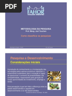 classificação das pesquisas