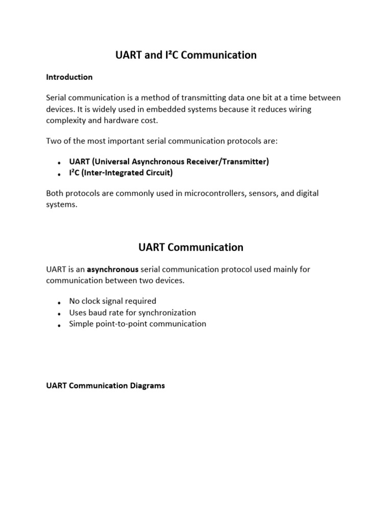 UART and I2C Communication | PDF | Computer Engineering | Computer Hardware