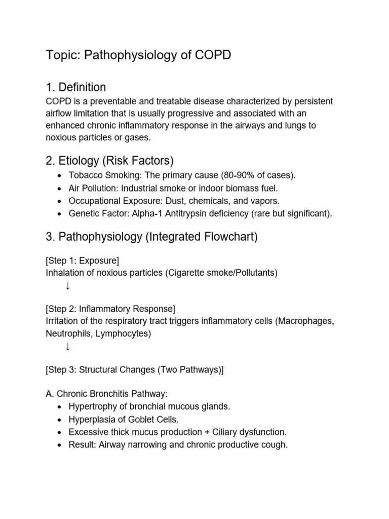 Pathophysiology of Copd | PDF | Chronic Obstructive Pulmonary Disease ...