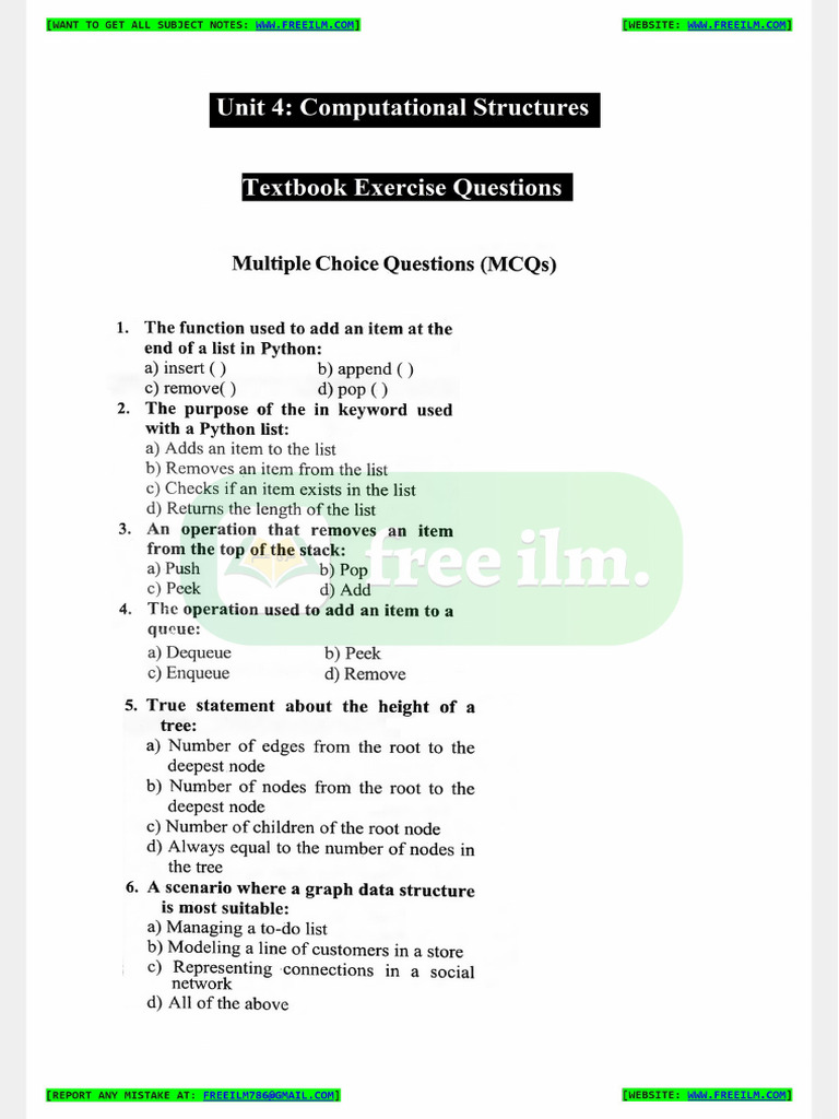 11th Comp New Ch4 Exercise | PDF