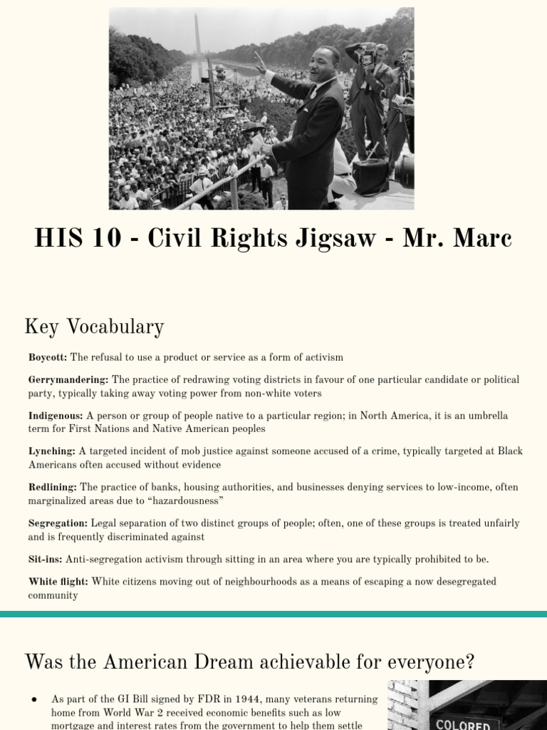 Copy of HIS 10 - Civil Rights Jigsaw | PDF | Racial Segregation In The ...