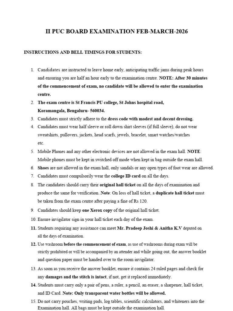 II PU (STD) FINAL EXAM | PDF