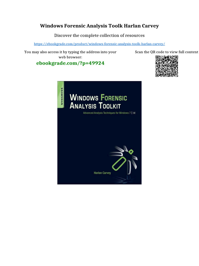 Windows Forensic Analysis Toolk Harlan Carvey Latest PDF 2025 | PDF