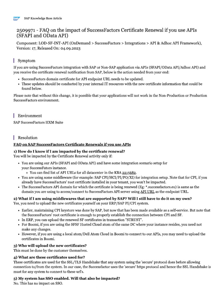 Sap Note 2509971 | PDF