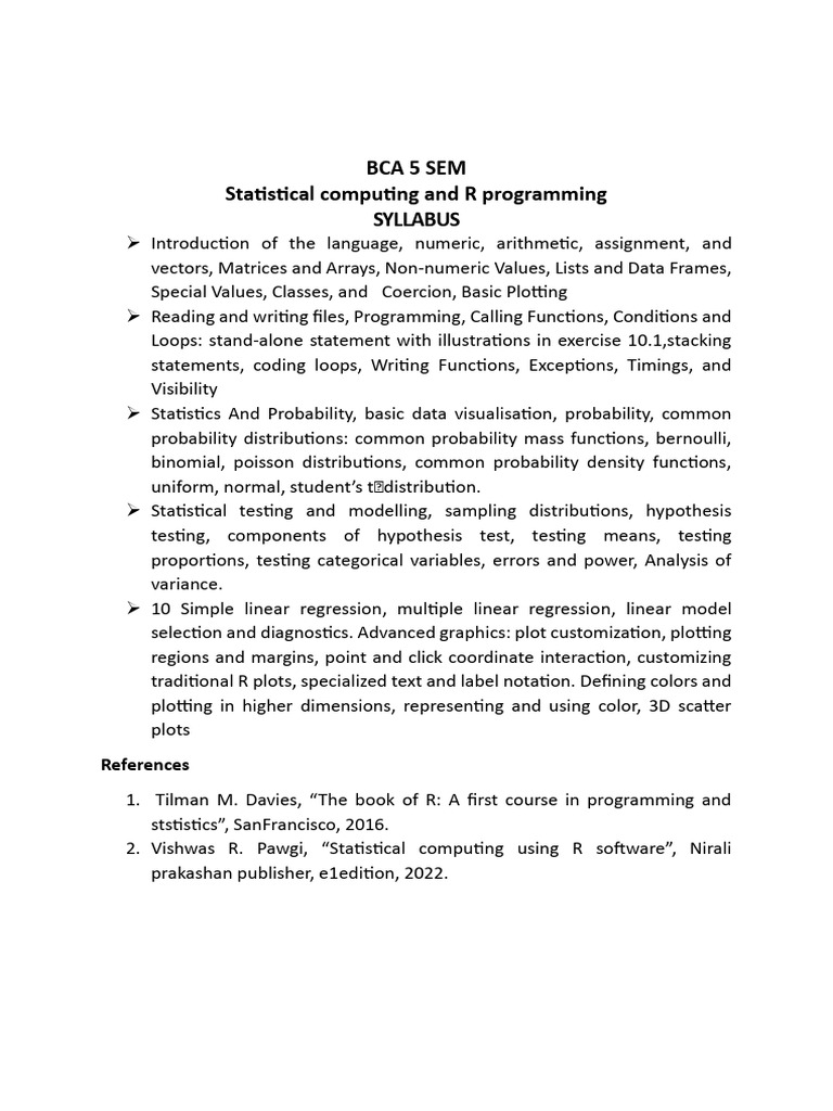 BCA 5 SEM Syllabus | PDF