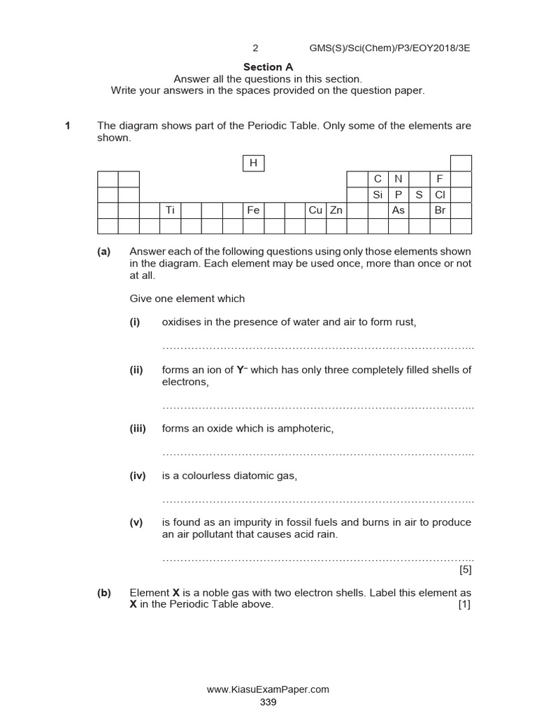 Geylang Methodist Secondary 4 Express Science (Chemistry) 2018 Part 2 ...