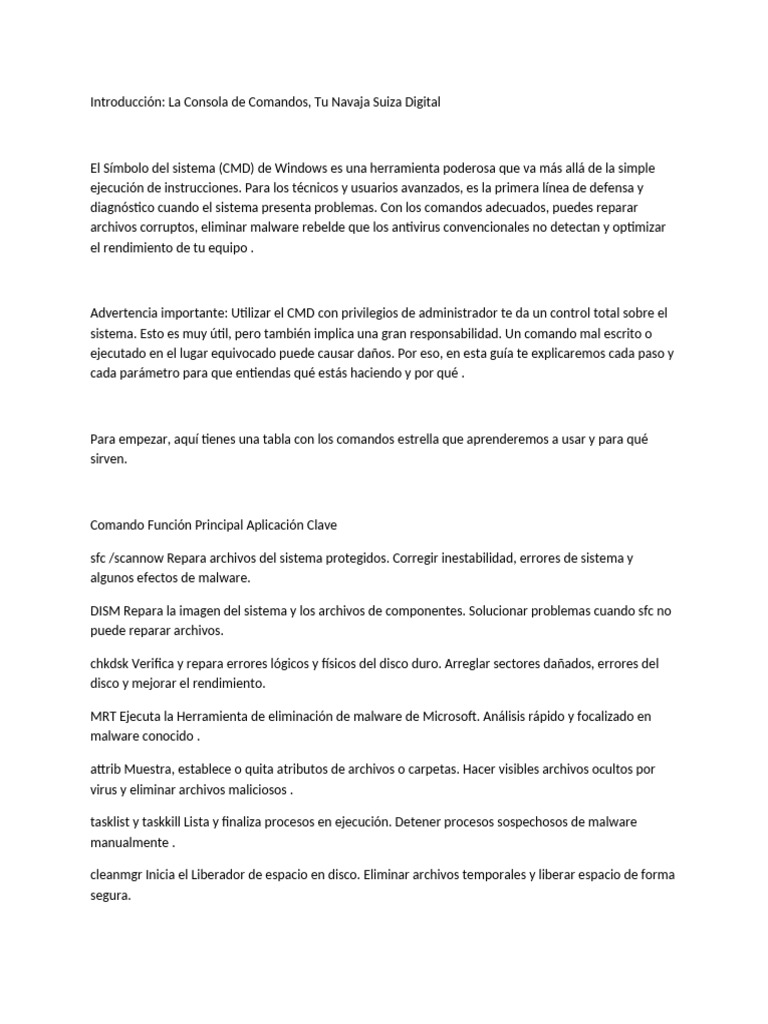 Comandos Windows | PDF | Microsoft Windows | Archivo de computadora