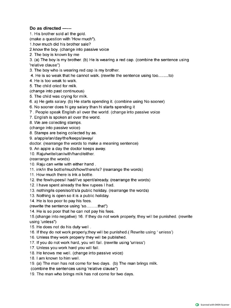 Do As Directed - 1 | PDF