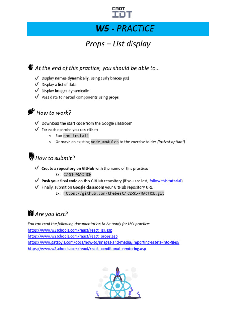w5 - Practice - Props - List Display - Updated | PDF | Computing | Software