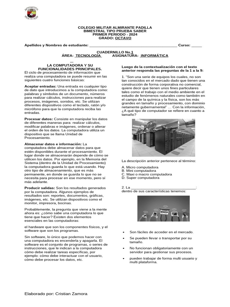 INF8° | PDF | Hardware de la computadora | Almacenamiento de datos de ...