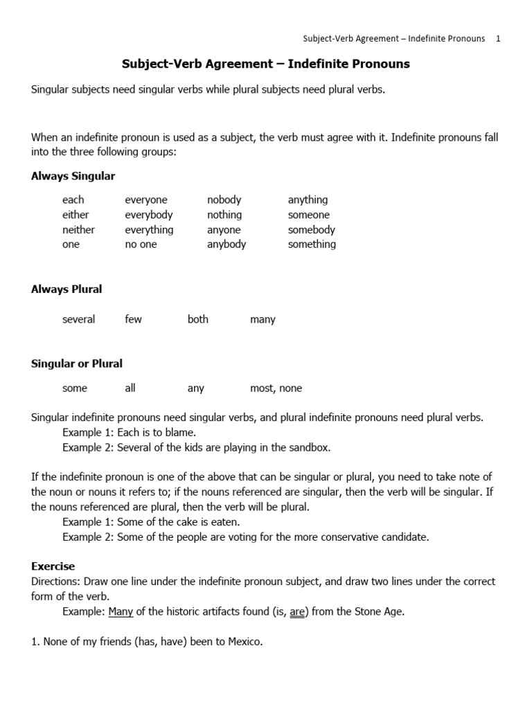 1.subject Verb Agreement | PDF | Grammatical Number | Plural