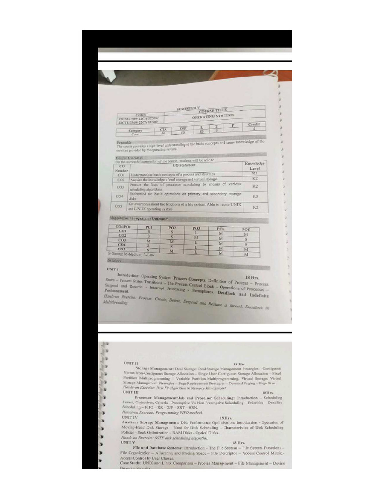 OS Unit 1 | PDF