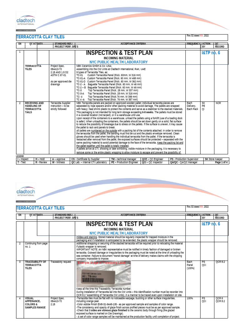 NYC Lab I&TP 6 Terracotta Clay Tieles | PDF | Pallet | Tile