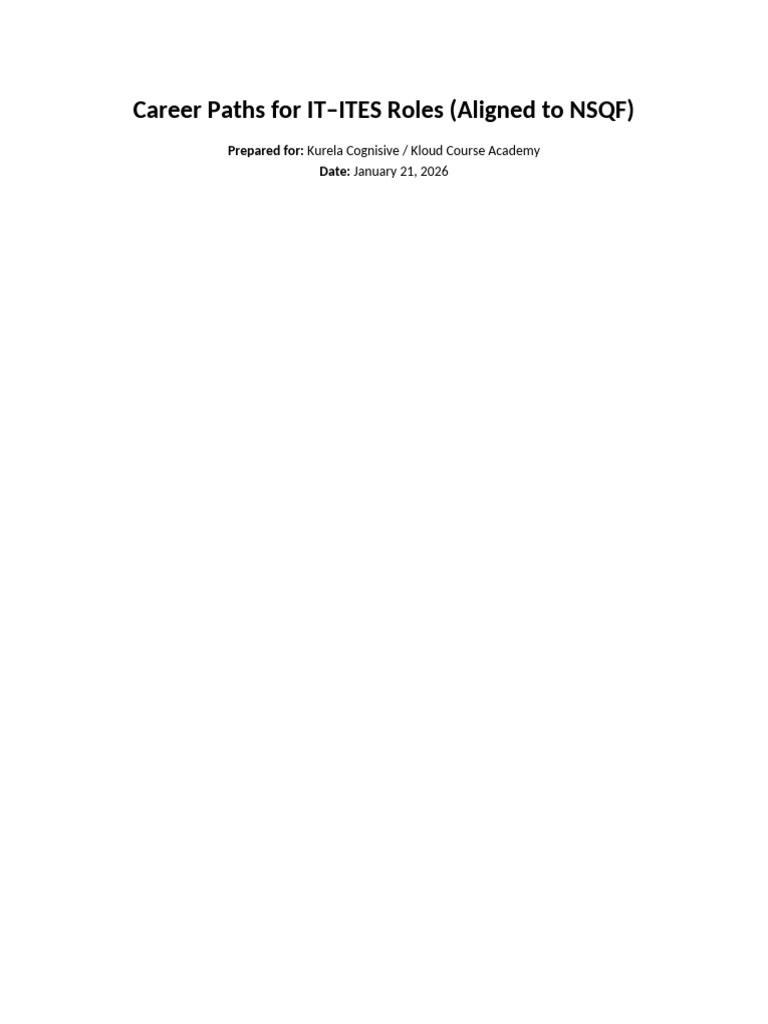 Career Paths For IT-ITES Roles NSQF | PDF | Business