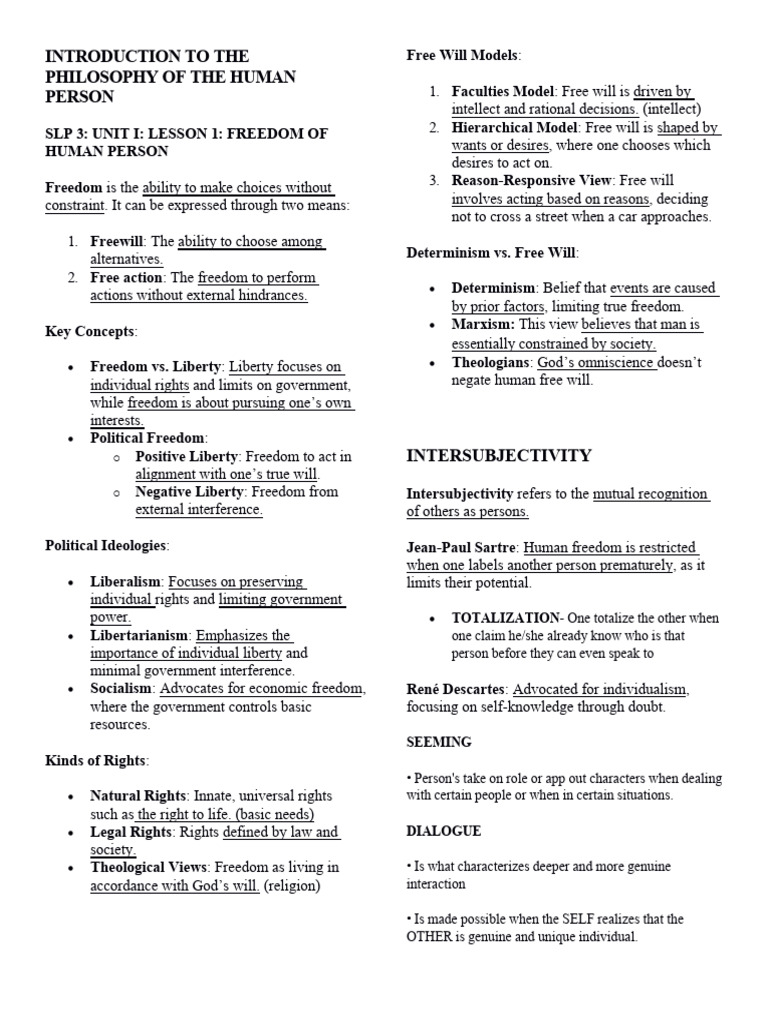 PHILO REVIEWER 2nd Quarter | PDF | Free Will | Society