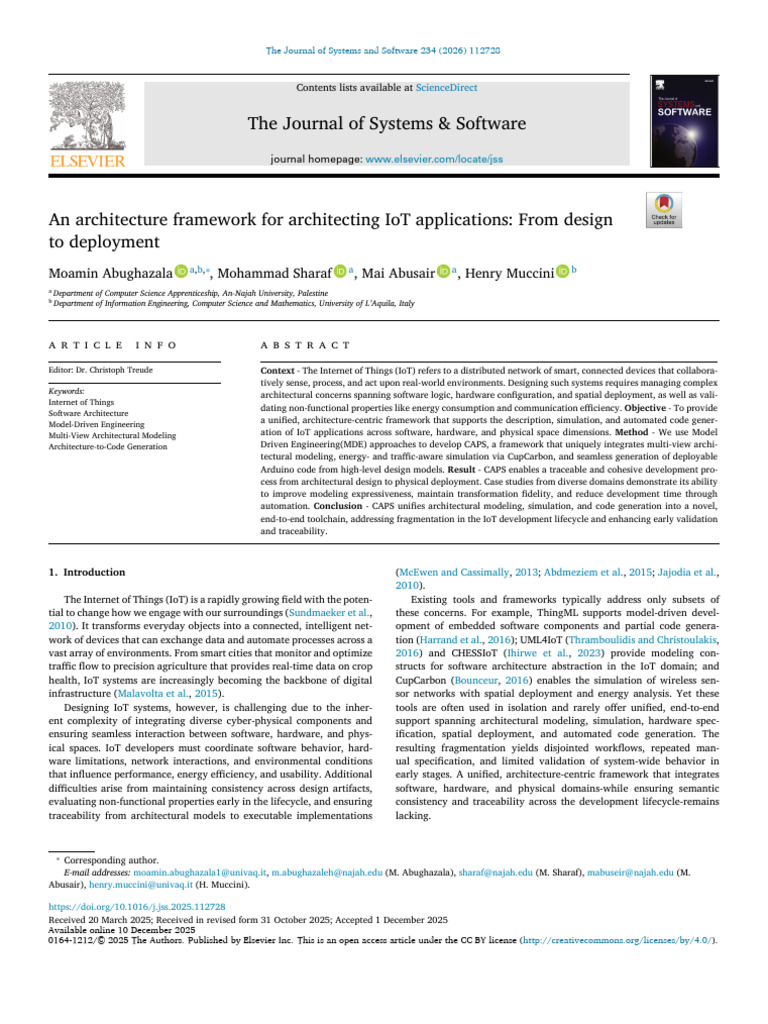 An architecture framework for architecting IoT applications From design ...