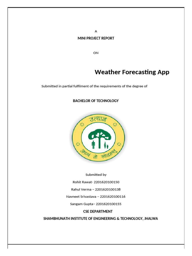 Project Update1 (1) .pdf-2 | PDF | Weather Forecasting | Numerical ...