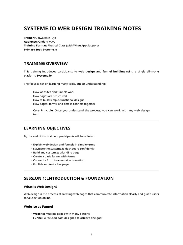 Systeme - Io Web Design Training | PDF | Web Design | Websites
