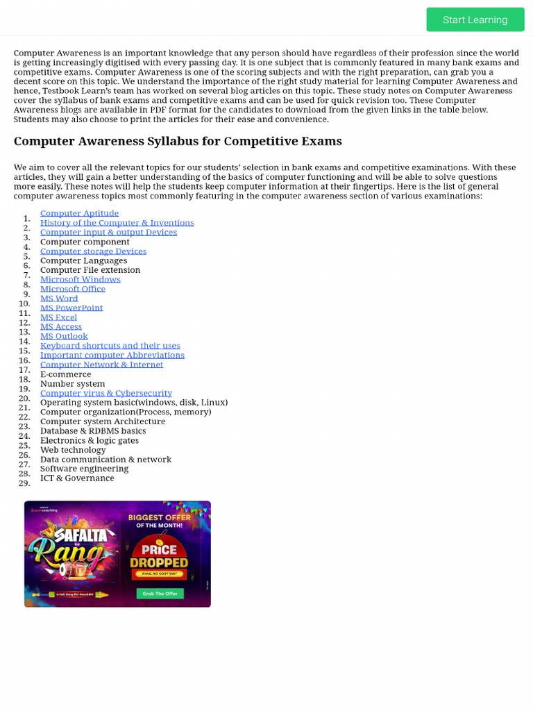 Computer Awareness Notes For Bank Exams & Competitive Exams - Practice ...