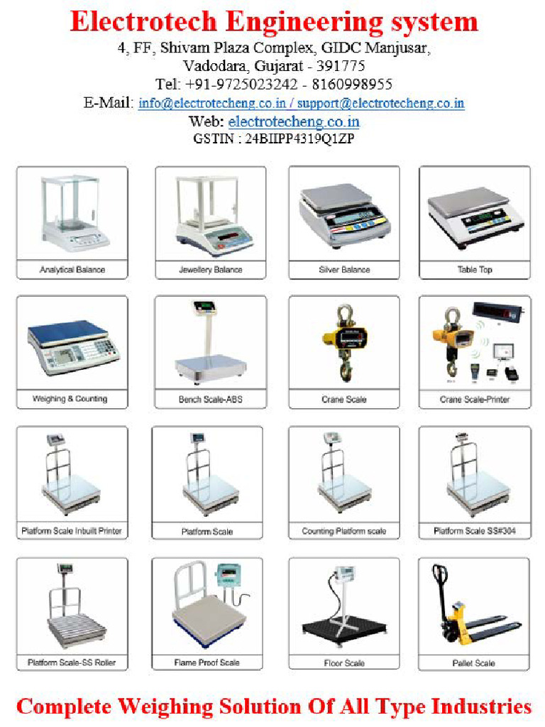 Weighing Instruments - Industrial Products | PDF