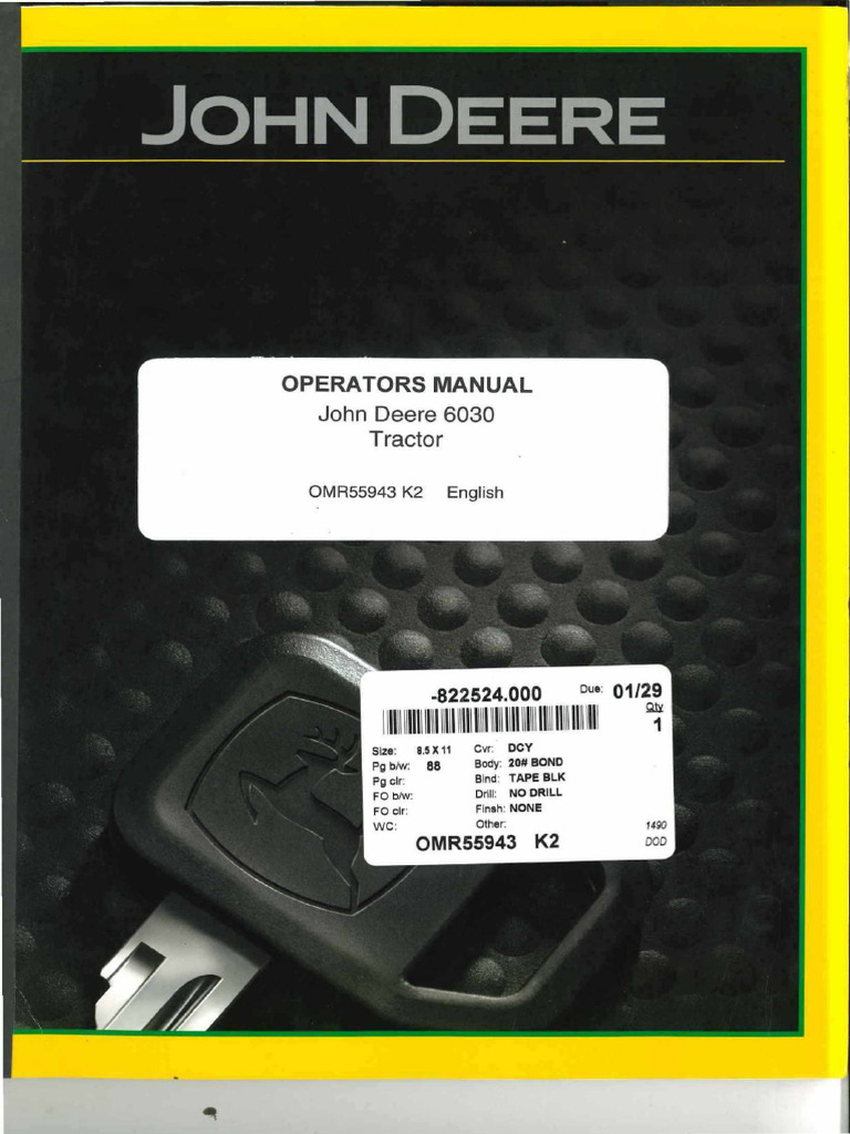 Bedieningshandleiding John Deere 6030 | PDF