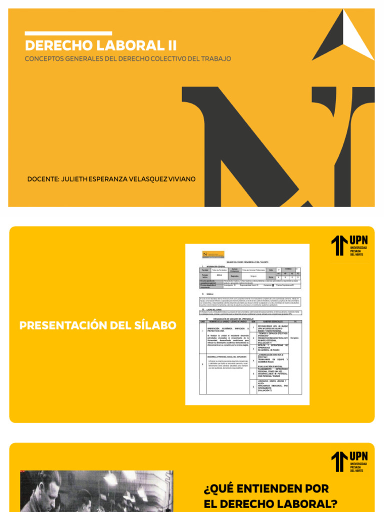 Ppt Semana 01 | PDF | Derecho laboral | Sindicato