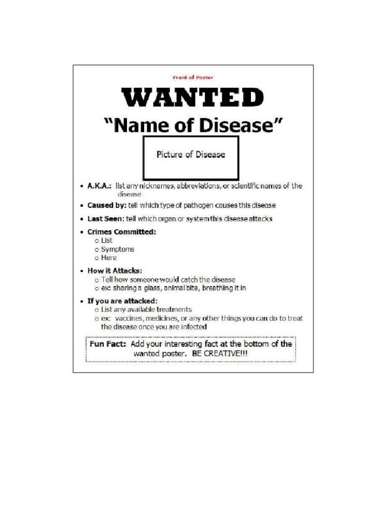 Disease Wanted Poster Example-1 | PDF