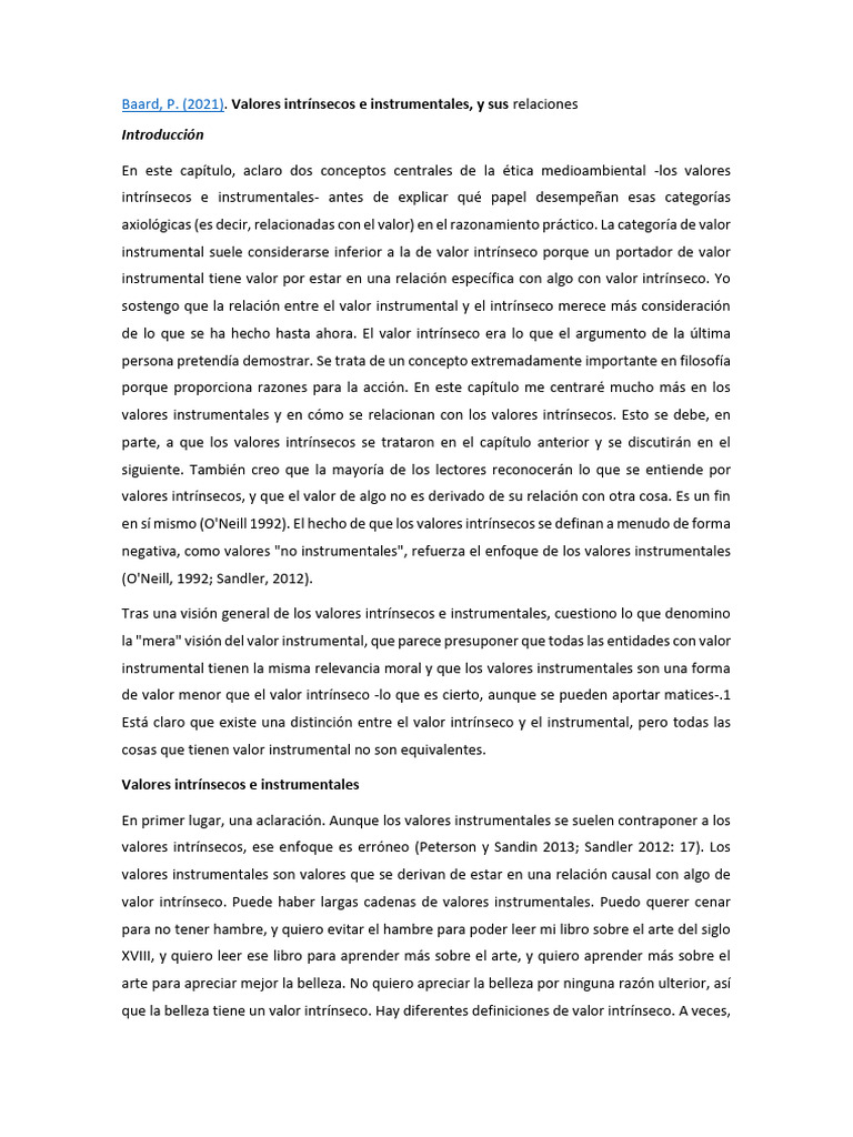 Valor Intrinseco e Instrumental, y Sus Relaciones | PDF | Biodiversidad ...