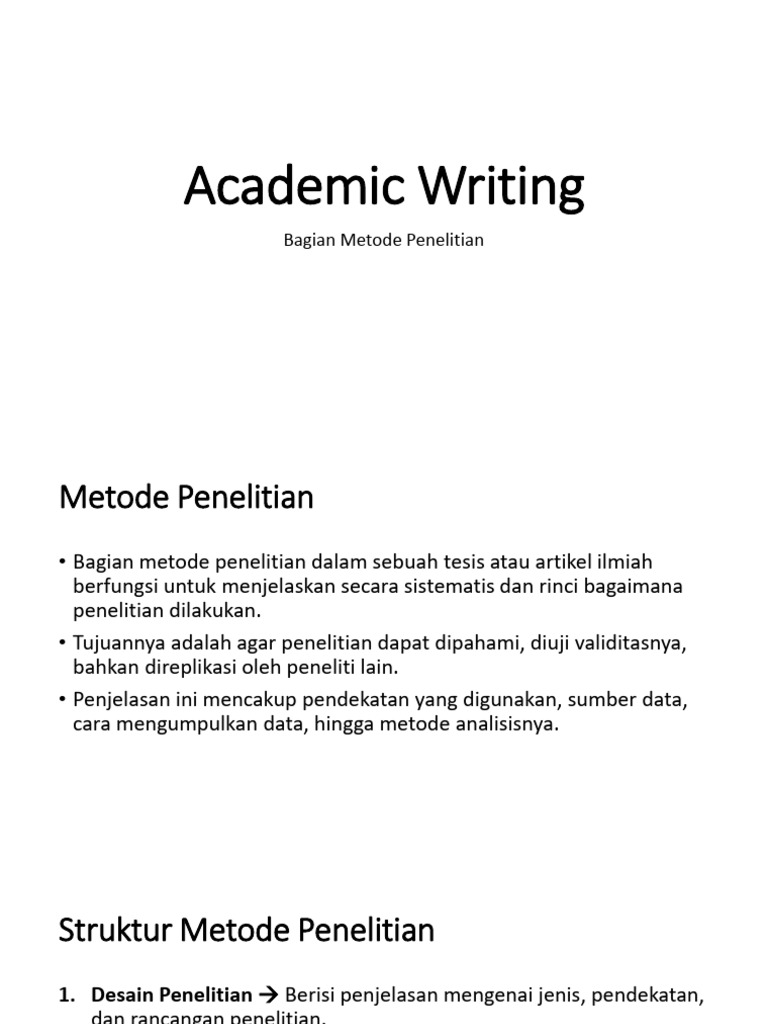 4 Academic Writing Metode Penelitian | PDF