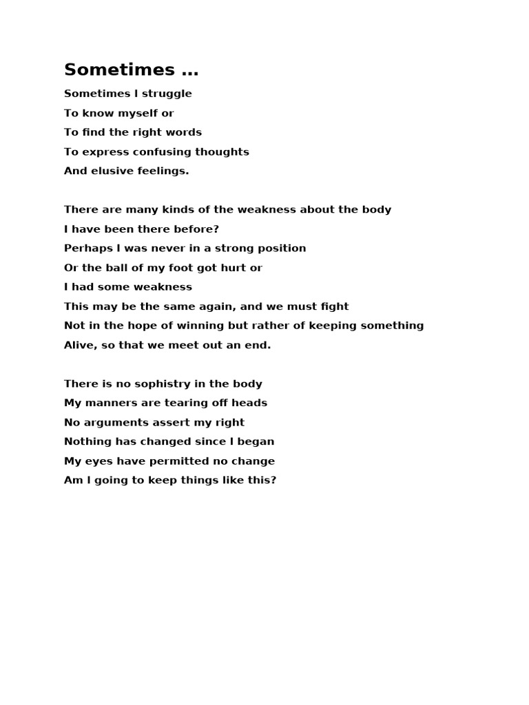 Sometimes | PDF