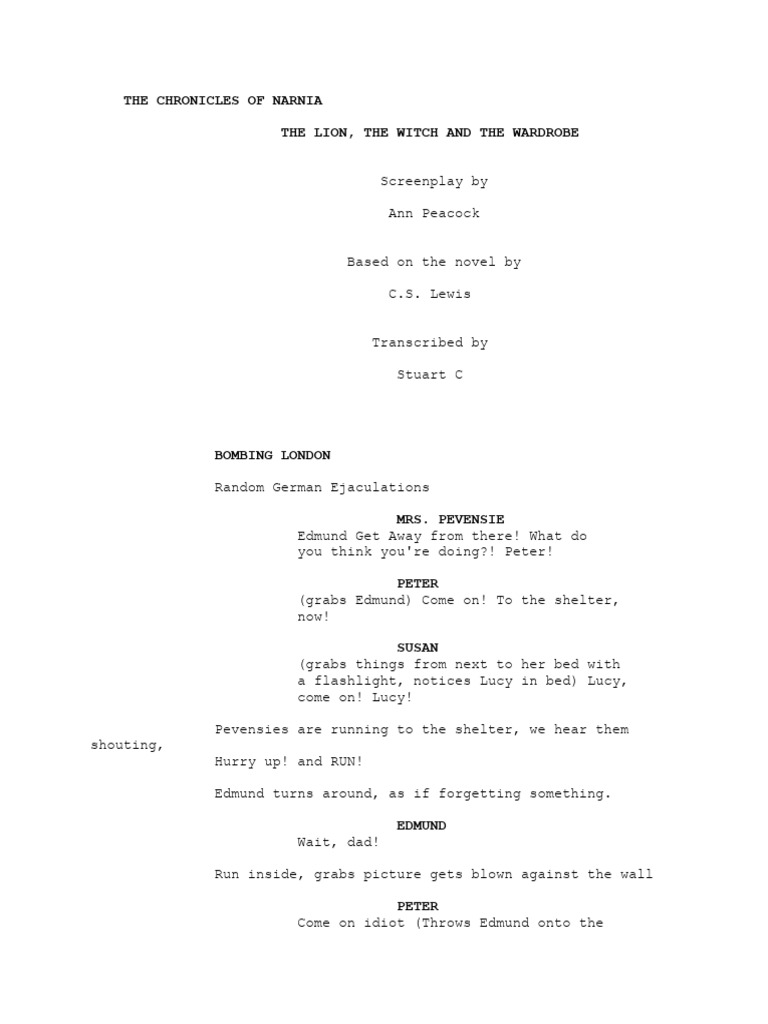 Chronicles of Narnia The Lion The Witch and The Wardrobe | PDF | Aslan ...