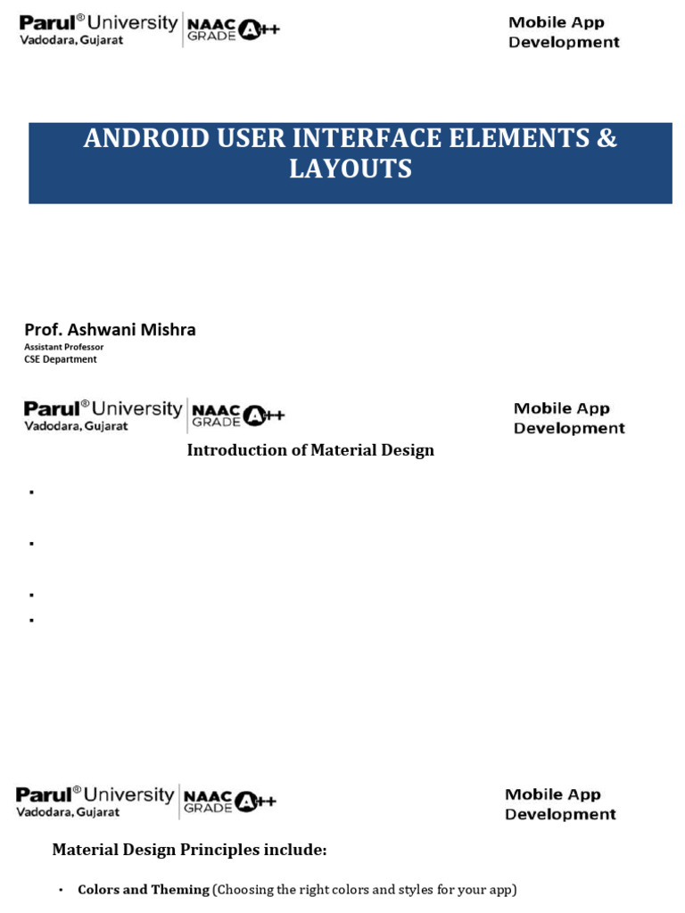 Unit 3 Android UI & Layouts | PDF | Menu (Computing) | User Interface