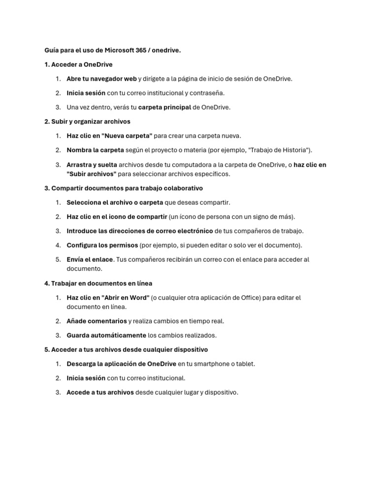 Guía para El Uso de Microsoft 365 | PDF