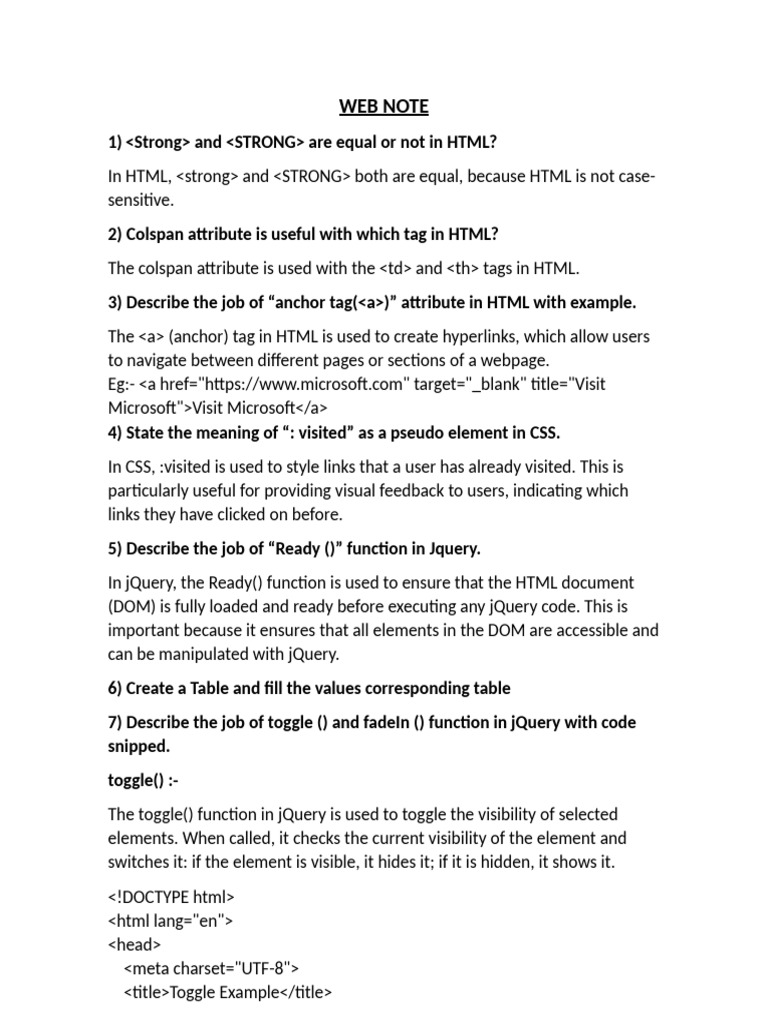 Web Note | PDF